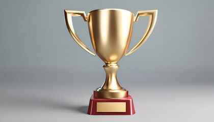 Fototapeta premium Gold Trophy Cup Isolated on White Background