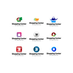 Set of Shopping store logo design vector