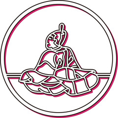 カラーシャドウ円形シンプル百人一首　皇太后宮大夫俊成