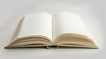 Blank white pages of an open book