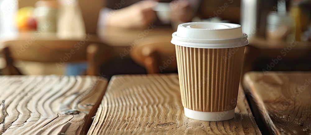 Aufkleber Beverage in a cup with a copy space image on a table.