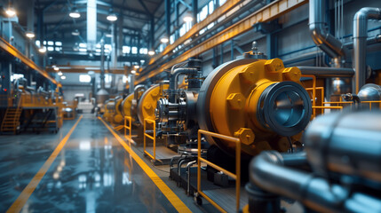 Fototapeta premium Modern Factory: Advanced AI-Driven Predictive Maintenance for Industrial Equipment