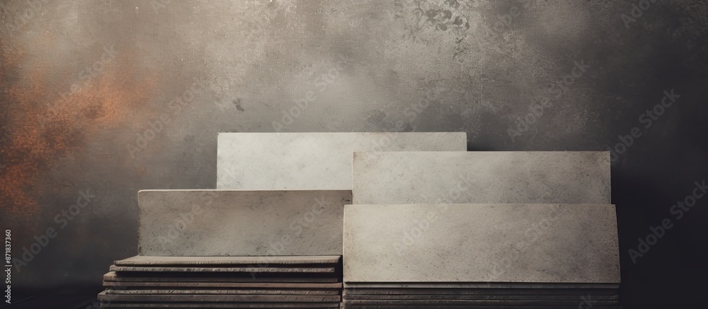 Aufkleber Business cards arranged in a stack on a textured grunge background, with copy space image.