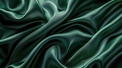 Fototapeta premium Copy space on green satin textured background