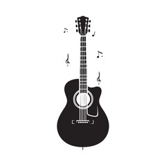 Guitar Silhouette Vector Illustration Art