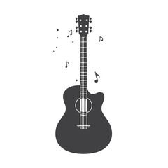 Naklejka premium Guitar Silhouette Vector Illustration Art