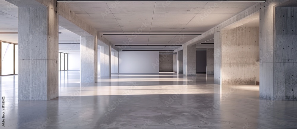 Aufkleber modern apartment with an empty parking garage, ideal for a copy space image.