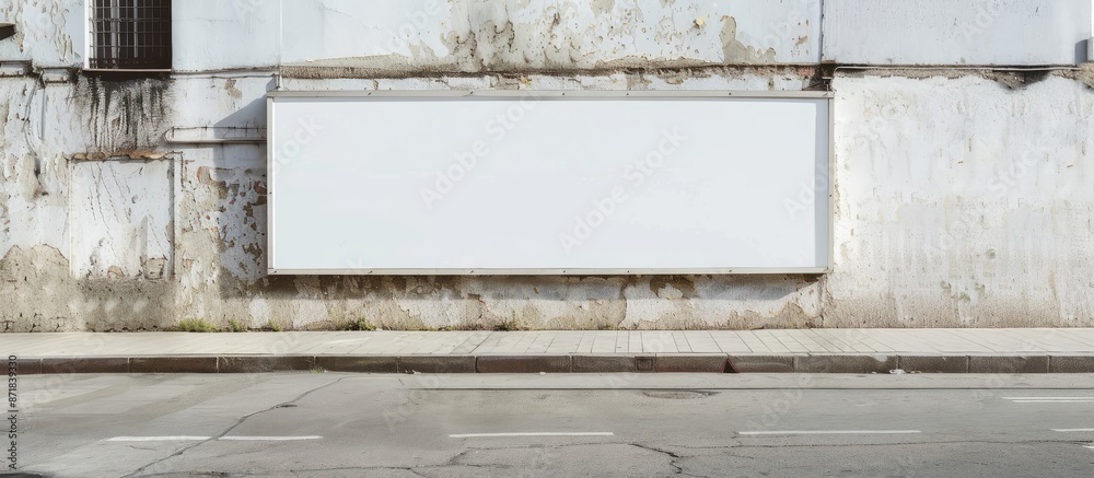 Poster Street wall with a big blank billboard and banners offering space for custom text insertion.