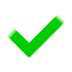 Green Paint brush check mark icon isolated on transparent background