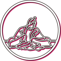 カラーシャドウ円形シンプル百人一首　後京極摂政前太政大臣