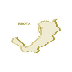 Fototapeta premium Buryatia Map - World Map International vector template. Russia region silhouette vector illustration