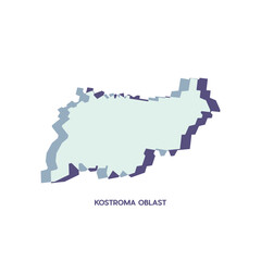 Fototapeta premium Kostroma Oblast Map - World Map International vector template. Russia region silhouette vector illustration