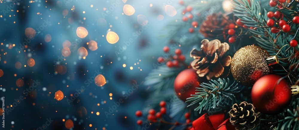 Poster background with holiday theme for christmas and new year celebrations with space for text or images.