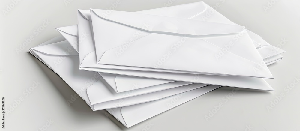 Aufkleber Envelopes in pristine white with padding and a designated area for image placement. image with copy space