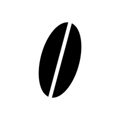 Coffee bean silhouette icon with simple and modern design
