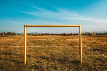 Fototapeta premium football field and fence