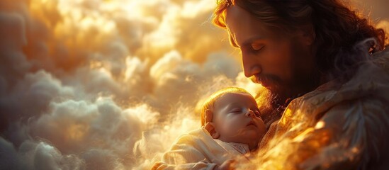 Fatherly Love Amidst Heavenly Clouds