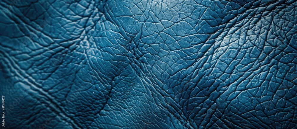 Aufkleber Abstract background and texture for design with a blue leather surface providing copy space image.