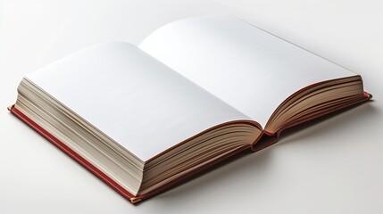Fototapeta premium Open Book With Blank Pages on White Background