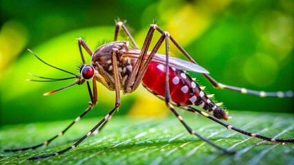 Aedes mosquitoes drink blood until their stomachs are full.