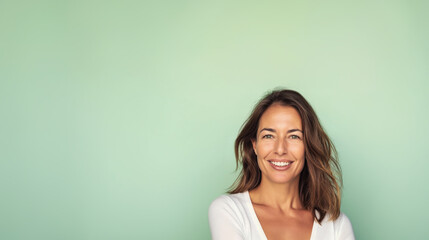 Beautiful middle aged woman smiling
