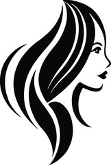 Women beauty logo illustration black and white