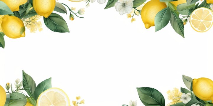 Floral Lemon Border Illustration