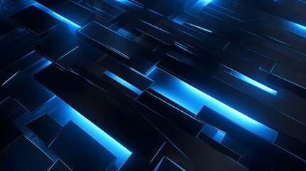 3d rendering of blue and black abstract geometric background. Scene for advertising, technology, showcase, banner, game, sport, cosmetic, business, metaverse. Sci-Fi Illustration. Product display