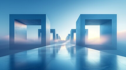 Geometric lines in isometric perspective, creating depth and dimension in designs. , Minimalism,