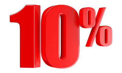 10 Percent Off Sale Red Number 3D