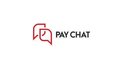 Obraz premium Pay logo with chat design. Payout icon Financial payment logo