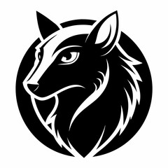 Animal logo icon black shape white background