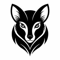 Fototapeta premium Animal logo icon black shape white background