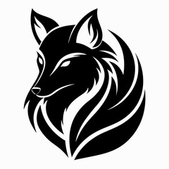 Animal logo icon black shape white background