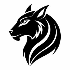 Animal logo icon black shape white background