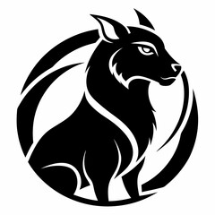Fototapeta premium Animal logo icon black shape white background