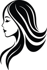 Women beauty logo illustration black and white