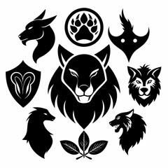Animal logo icon black shape white background