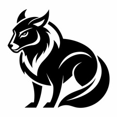 Animal logo icon black shape white background