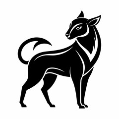 Animal logo icon black shape white background