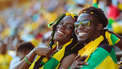 Jamaican Fans in Stands at Sporting Event