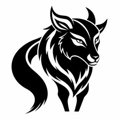 Animal logo icon black shape white background