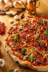 Mouthwatering pepperoni pizza