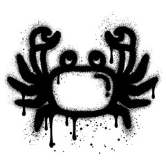 Crab graffiti with black spray paint. © tedi