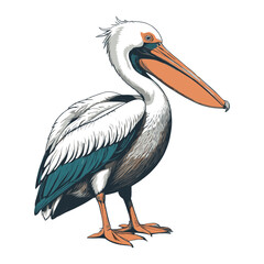 Hand Drawn Pelican Vector Illustration
