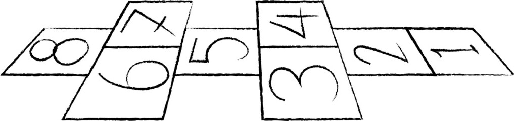 illustration of the childhood game hopscotch