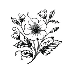 floral silhouettes vector image with isolated background