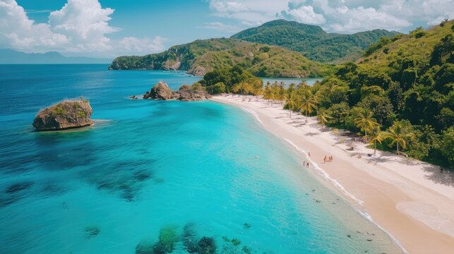 Sun-kissed beach with turquoise waters