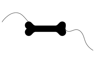 Obraz premium Dog bone silhouette vector art illustration and isolated outline drawing