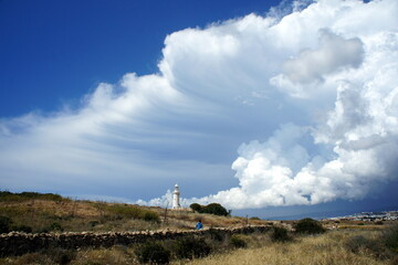 Cyprus. A huge cloud descended from the mountains to Paphos.